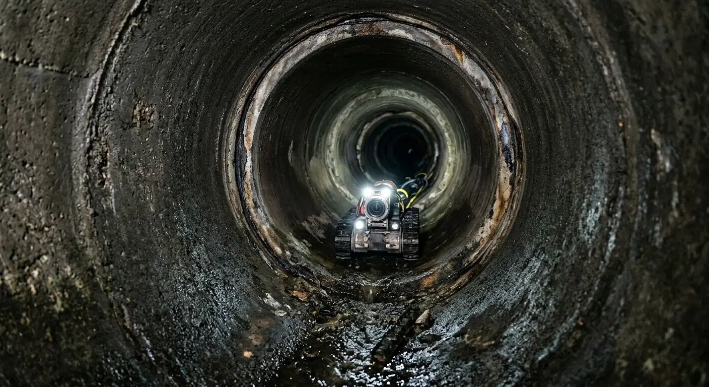 Robotic sewer camera inspecting pipe interior for Sewer Line Repair in Munster